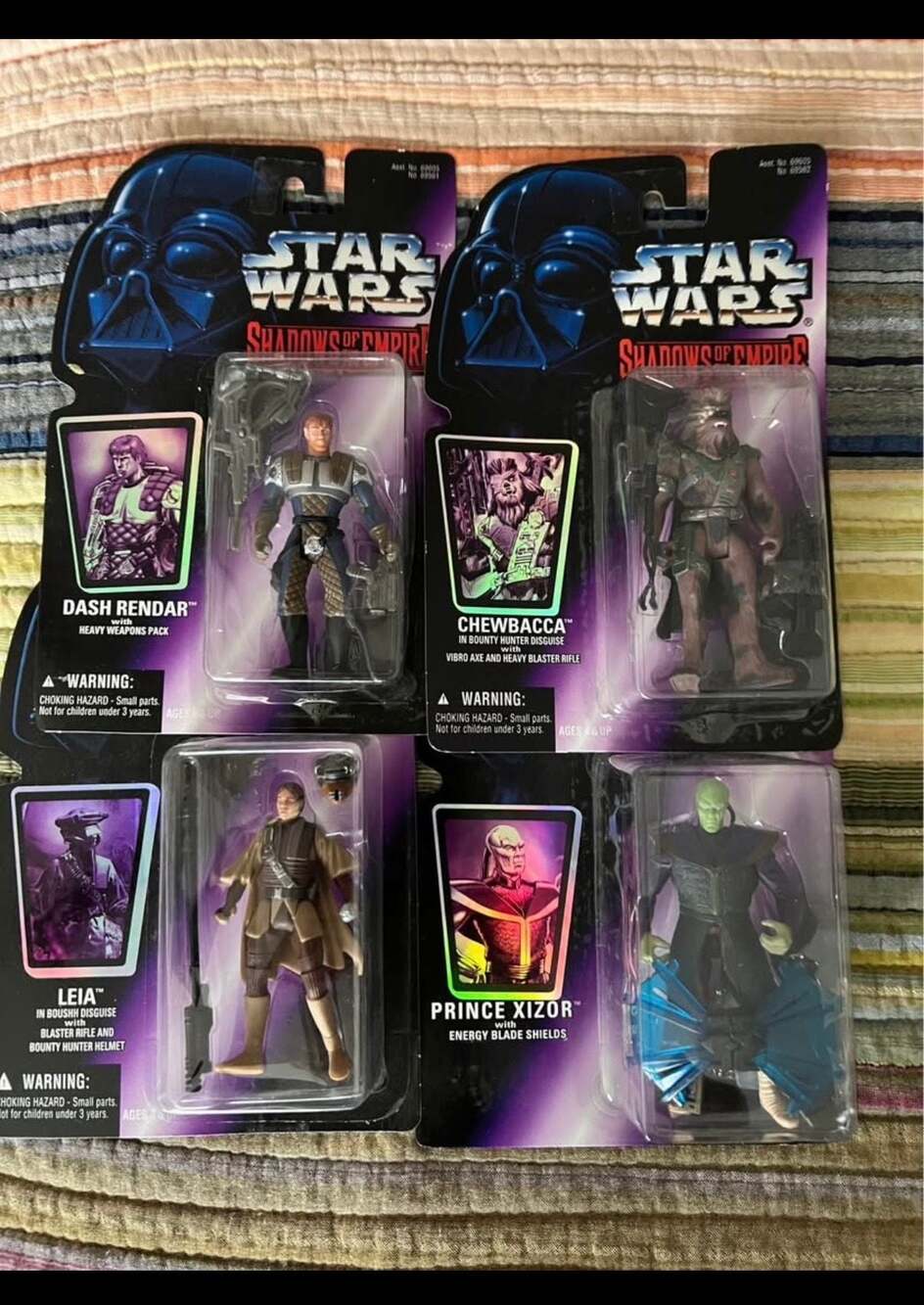 Star Wars Shadows of the Empire 4-Figure Lot: Dash Rendar, Chewbacca, Princess L
